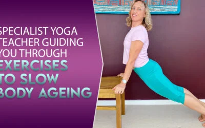 Specialist yoga teacher guiding you through exercises to slow body ageing
